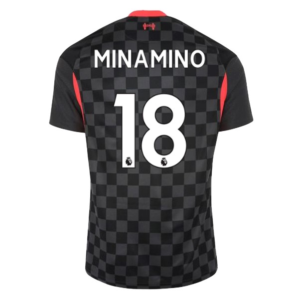 Camiseta Liverpool NO.18 Minamino Tercera 2020-2021 Negro